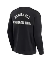 Men's and Women's Fanatics Signature Black Alabama Crimson Tide Super Soft Pullover Crew Sweatshirt