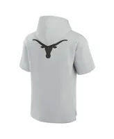 Men's and Women's Fanatics Signature Gray Texas Longhorns Super Soft Fleece Short Sleeve Pullover Hoodie