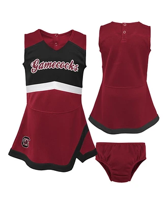 Girls Preschool Garnet, Black South Carolina Gamecocks Two-Piece Cheer Captain Jumper Dress and Bloomers Set