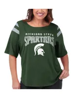 Women's G-iii 4Her by Carl Banks Green Michigan State Spartans Linebacker Half-Sleeve T-shirt