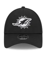 Youth Boys and Girls New Era Black Miami Dolphins Main B-Dub 9FORTY Adjustable Hat