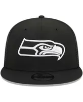 Men's New Era Black Seattle Seahawks Main Trucker 9FIFTY Snapback Hat