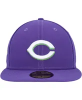 Men's New Era Purple Cincinnati Reds Lime Side Patch 59FIFTY Fitted Hat