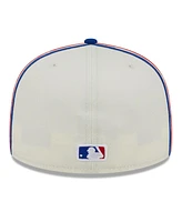 Men's New Era Cream, Royal Chicago Cubs Chrome Sutash 59FIFTY Fitted Hat