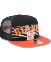 Men's New Era Black San Francisco Giants Speed Golfer Trucker Snapback Hat