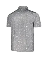 Men's Barstool Golf Gray Tour Championship Printed Polo Shirt