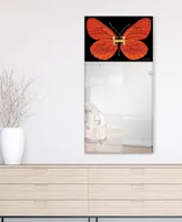 Empire Art Direct "Designer Butterfly" Rectangular Beveled Mirror on Free Floating Printed Tempered Art Glass, 48" x 24" x 0.4"