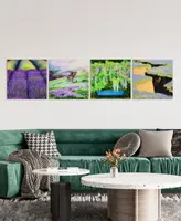 Empire Art Direct "Splendid Lavander" Frameless Free Floating Reverse Printed Tempered Glass Nature Scapes Wall Art, 20" x 20" x 0.2" Each - Multi