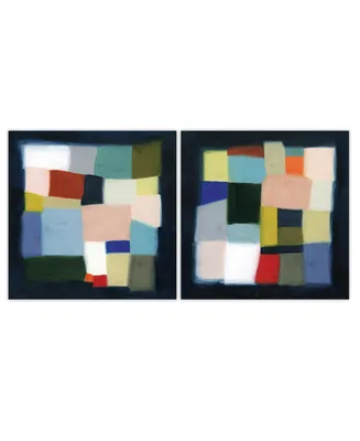 Empire Art Direct "Chromatic Cube I Ii" Frameless Free Floating Reverse Printed Tempered Glass Wall Art Set of 2, 38" x 38" x 0.2" Each - Multi