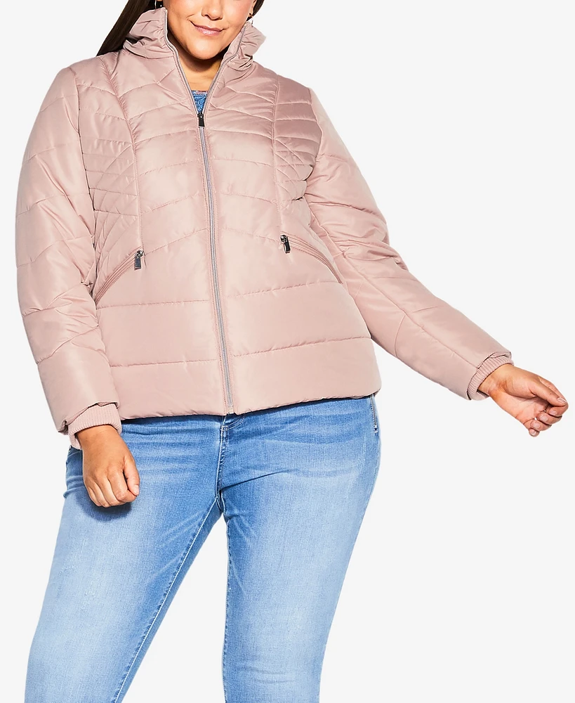 Avenue Plus Size Ava Faux Fur Puffer Padded Coat