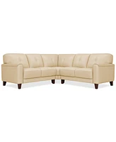 Ashlinn 94" 3-Pc. Pastel Leather Sectional, Created for Macy's