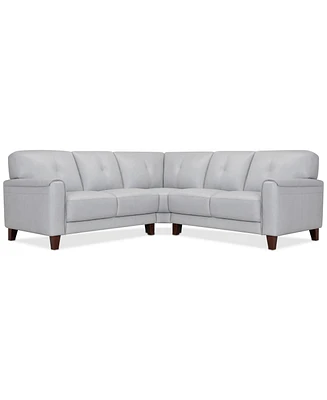 Closeout! Ashlinn 94" 3-Pc. Pastel Leather Sectional, Created for Macy's