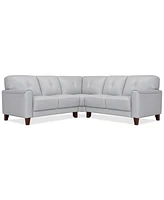 Closeout! Ashlinn 94" 3-Pc. Pastel Leather Sectional, Created for Macy's