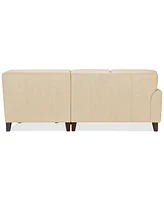 Ashlinn 94" 3-Pc. Pastel Leather Sectional, Created for Macy's