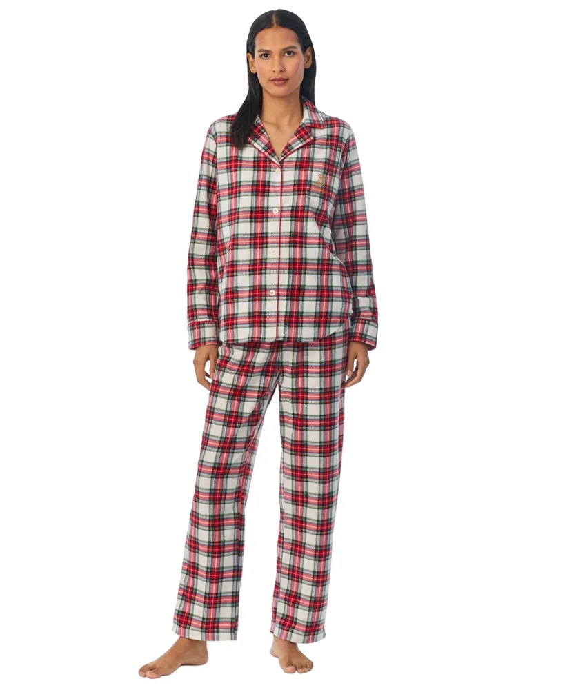 Lauren Ralph Lauren Women's 2-Pc. Notched-Collar Pajamas Set - Macy's