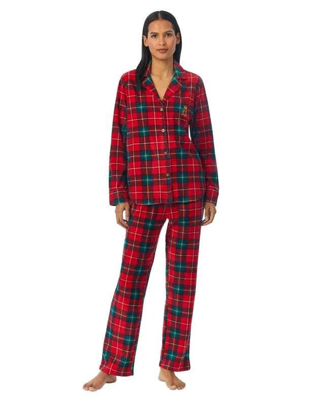 Lauren Ralph Lauren Women's 2-Pc. Printed Fleece Packaged Pajamas