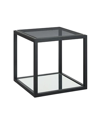 Ellis 22" Glass and Metal End Table