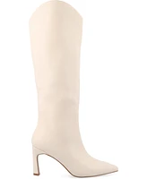 Journee Collection Women's Rehela Pointed Toe Stiletto Knee High Dress Boots