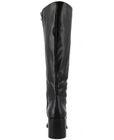 Journee Collection Women's Romilly Round Toe Block Heel Knee High Boots