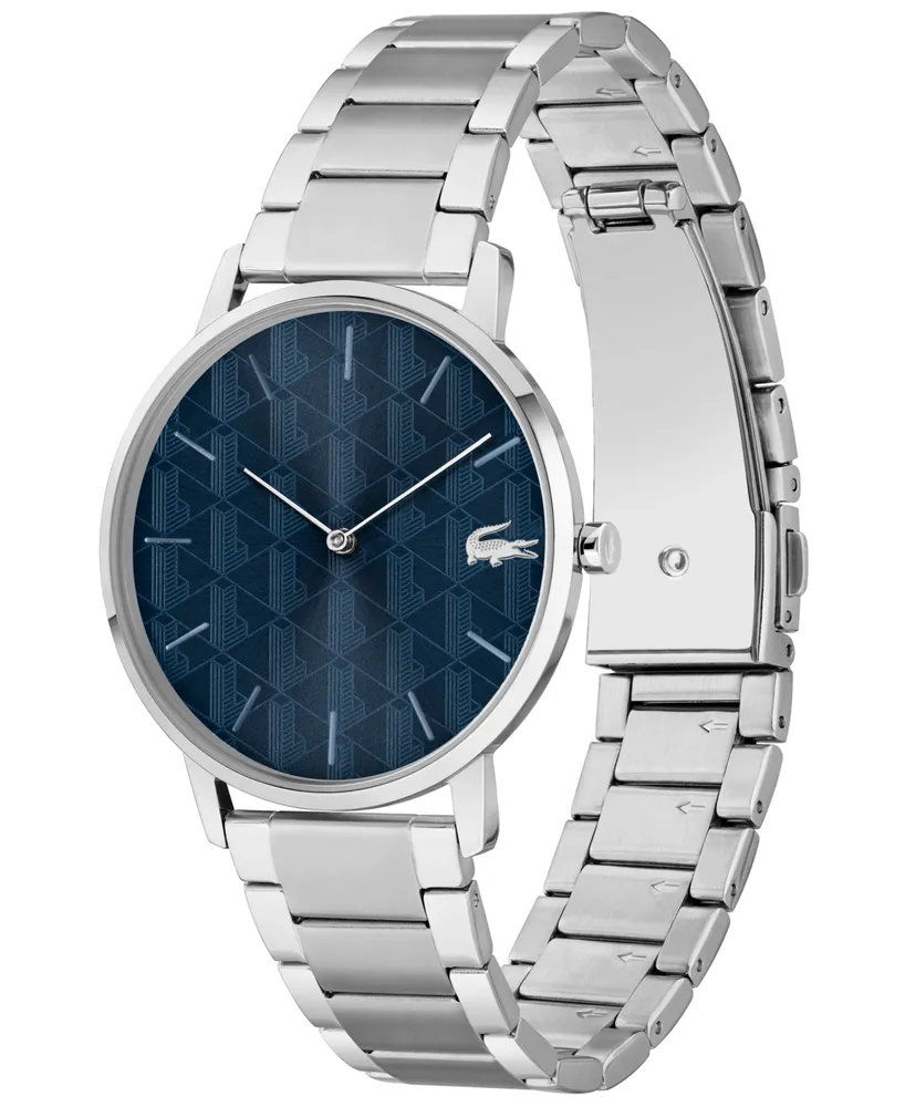 Lacoste Men's Crocorigin Quartz Silver-Tone Stainless Steel Bracelet Watch 40mm