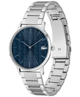 Lacoste Men's Crocorigin Quartz Silver-Tone Stainless Steel Bracelet Watch 40mm