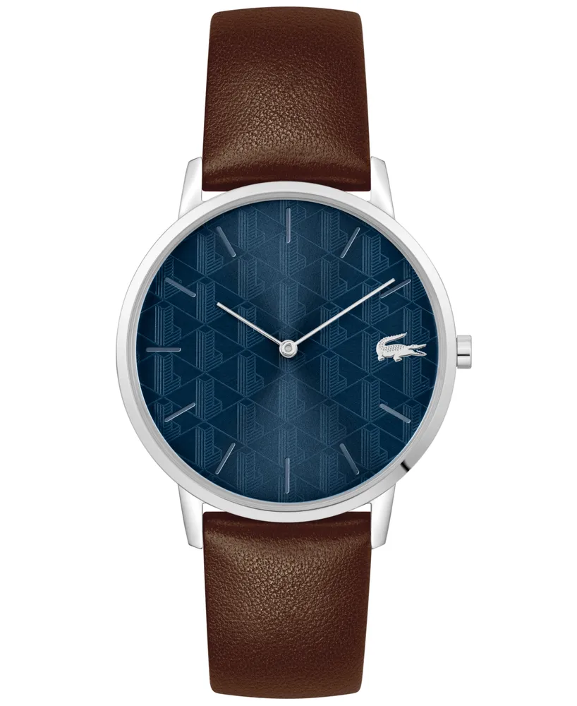 Lacoste Men's Crocorigin Quartz Brown Leather Strap Watch 40mm