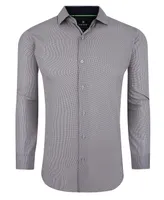 Tom Baine Men's Performance Stretch Mini Plaid Button Down Dress Shirt