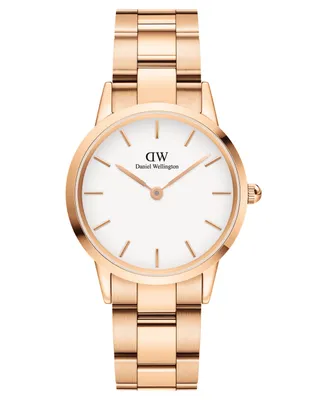 Daniel Wellington Women's Iconic Link 23K Rose Gold Pvd Plated Stainless Steel Watch 32mm