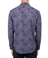 Society of Threads Men's Regular-Fit Non-Iron Performance Stretch Paisley Button-Down Shirt