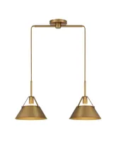 Trade Winds Lighting Trade Winds Libra 2-Light Linear Chandelier in Natural Brass