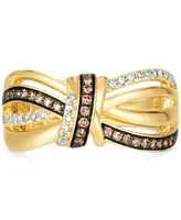 Le Vian Chocolate Diamond & Nude Diamond Knot Ring (3/8 ct. t.w.) in 14k Gold