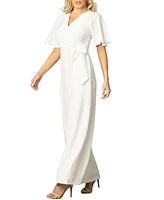 Women's Karina Crepe Wide-Leg White Jumpsuit