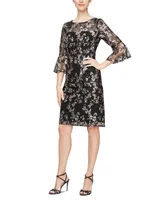 Alex Evenings Petite Sequined Embroidered Sheath Dress