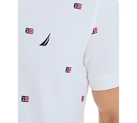 Nautica Men's Classic-Fit Icon-Print Performance Deck Polo Shirt