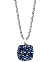 Effy Multi-Sapphire Ombre Cluster 18" Pendant Necklace (3-1/3 ct. t.w.) in Sterling Silver