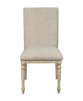 Martha Stewart Fiona 19.5" Wide 2 Piece Fabric Upholstered with Turned Wood Legs Dining Chair