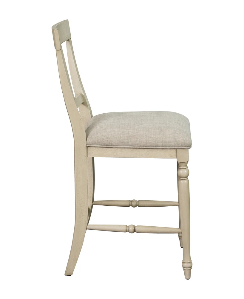 Martha Stewart Fiona 18" Wide Fabric with Wood Legs Counter Stool