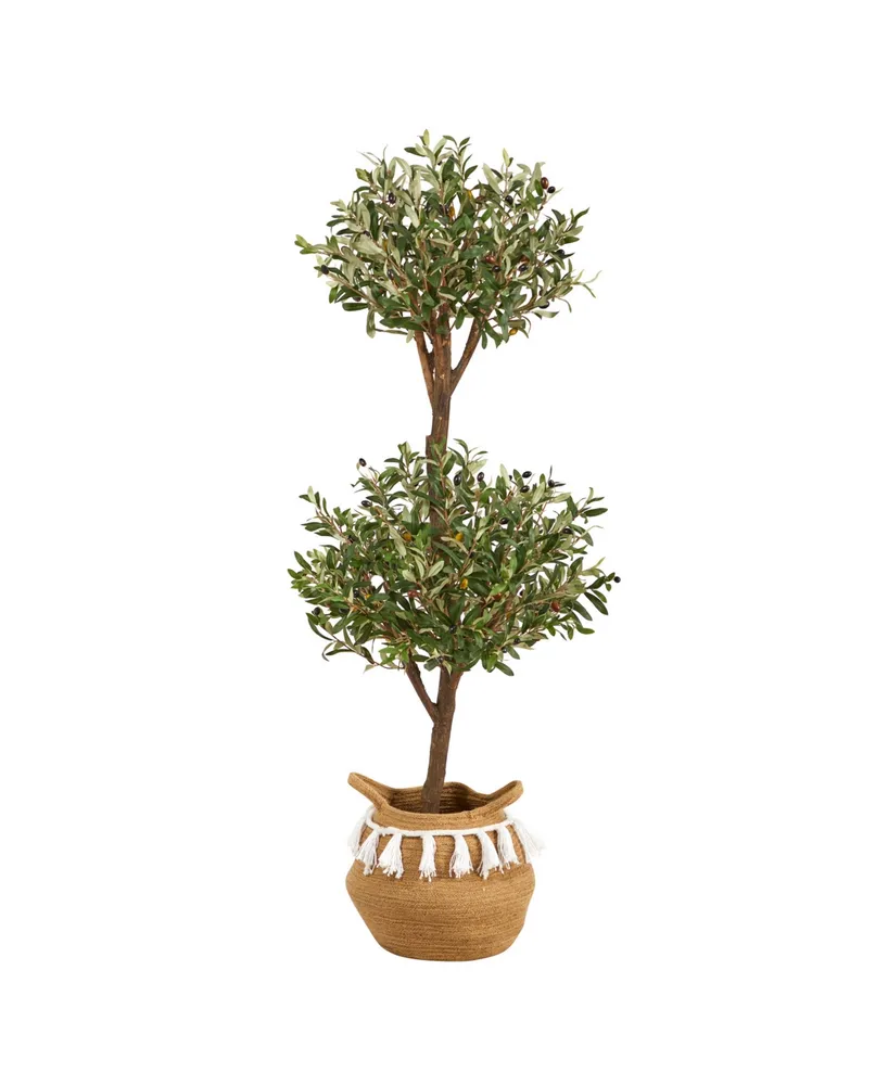 6' Ficus Artificial Tree in Handmade Natural Jute and Cotton Planter