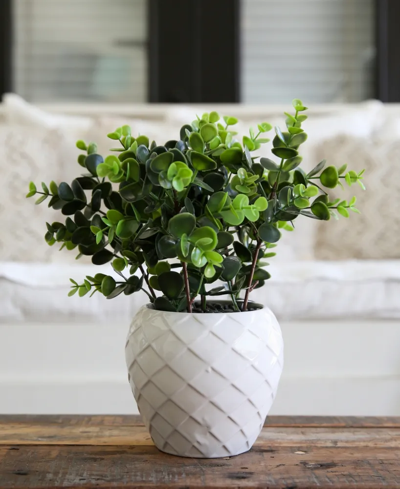 Nearly Natural 11" Artificial Boxwood Plant with Decorative Planter