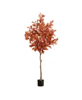 Nearly Natural 72" Autumn Oak Artificial Fall Tree