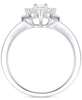 Promised Love Diamond Baguette & Round Ring (1/2 ct. t.w.) in Sterling Silver