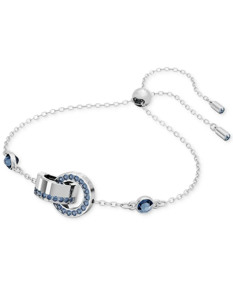 Swarovski Rhodium-Plated Color Pave Interlocking Loop Slider Bracelet
