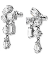 Swarovski Silver-Tone Mesmera Crystal Cluster Drop Earrings