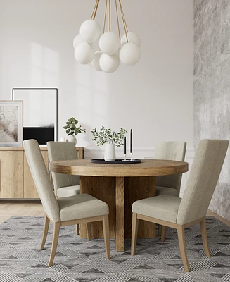 Davie Round 5pc Dining Set (Table & 4 Upholstered Side Chairs)