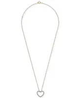 Diamond Open Heart Pendant Necklace (1 ct. t.w.) in 14k Gold, 16" + 2" extender