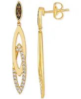 Le Vian Nude Diamond & Chocolate Diamond Navette Drop Earrings (1/3 ct. t.w.) in 14k Gold