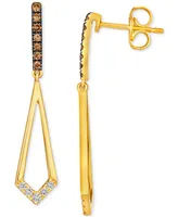 Le Vian Chocolate Diamond & Nude Diamond Open Drop Earrings (1/5 ct. t.w.) in 14k Gold