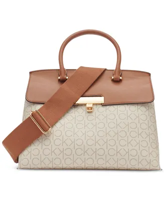 Calvin Klein Becky Signature Turnlock Convertible Satchel