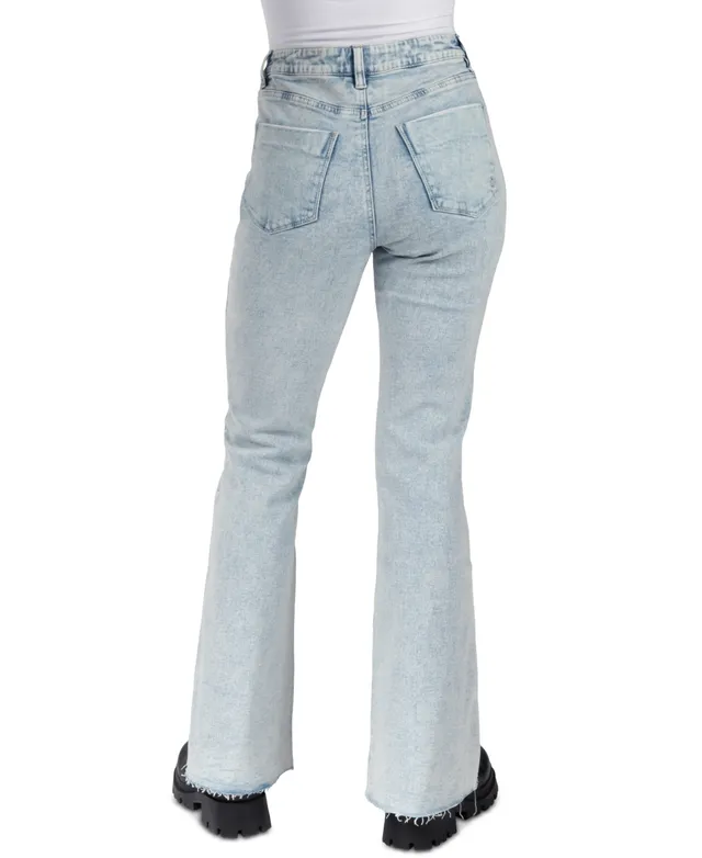 Indigo Rein Juniors' High-Rise Ripped Flare Jeans - Macy's