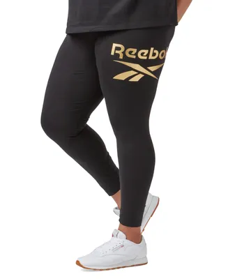 Reebok Plus Size Shine Logo Leggings